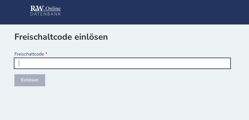 Abbildung des Dialogs zur Eingabe eines Freischaltcodes